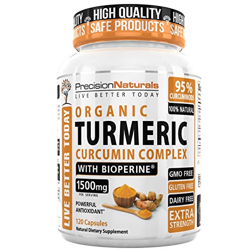 Read more about the article Organic Turmeric Curcumin with Bioperine. 1500mg/serving Highest Potency Available. Premium Pain Relief & Joint Support w/ 95% Standardized Curcuminoids. Non-GMO, Gluten Free Capsules w/Black Pepper