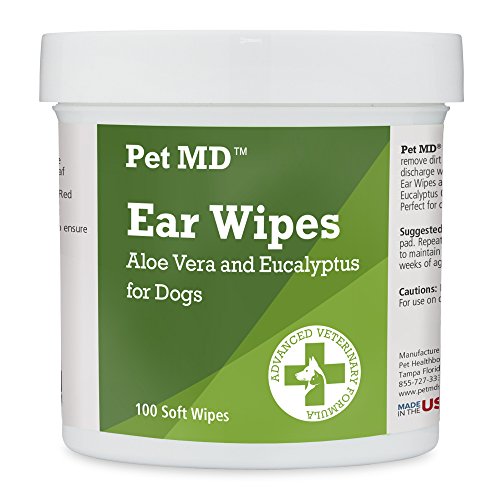 You are currently viewing Pet MD – Dog Ear Cleaner Wipes – Otic Cleanser for Dogs to Stop Itching, Yeast and Mites with Aloe and Eucalyptus – 100 Count
