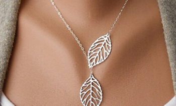 Read more about the article Aukmla Chic Leaf Shaped Chain Jewelry Necklaces for Women and Girls (Silver)