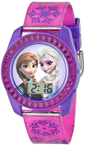 You are currently viewing Disney’s Frozen Kids’ Digital Watch with Elsa and Anna on the Dial, Purple Casing, Comfortable Pink Strap, Easy to Buckle, Safe for Children – Model: FZN3598