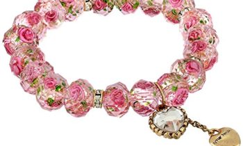 Read more about the article Betsey Johnson “Tzarina Princess” Pink Flower Bead Stretch Bracelet, 2.5″