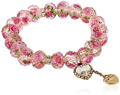 You are currently viewing Betsey Johnson “Tzarina Princess” Pink Flower Bead Stretch Bracelet, 2.5″