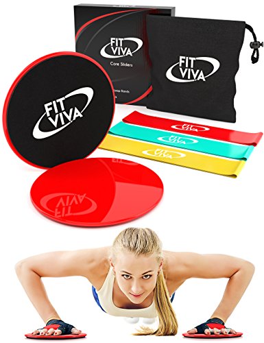 You are currently viewing Fit Viva Gliding Discs Core Sliders Exercise and Resistance Loop Bands Bundle with exercise eBook – Lightweight Workout Equipment for Home (Red)