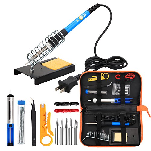 Read more about the article ANBES Soldering Iron Kit Electronics, 60W Adjustable Temperature Welding Tool, 5pcs Soldering Tips, Desoldering Pump, Soldering Iron Stand, Tweezers