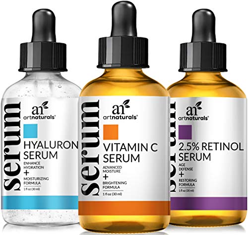 Read more about the article ArtNaturals Anti-Aging-Set with Vitamin-C Retinol and Hyaluronic-Acid – (3 x 1 oz) Serum for Anti Wrinkle and Dark Circle Remover – All Natural and Moisturizing