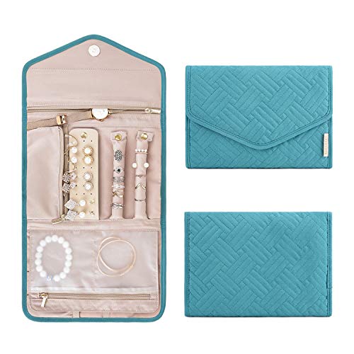 You are currently viewing bagsmart Travel Jewelry Organizer Roll Foldable Jewelry Case for Journey-Rings, Necklaces, Bracelets, Earrings, Teal