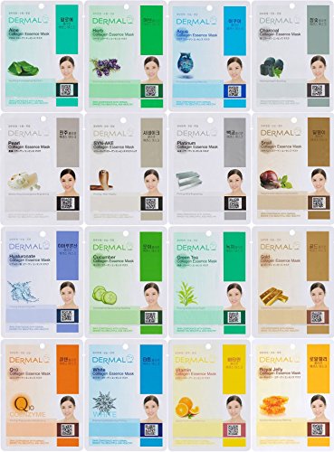 You are currently viewing Dermal Korea Collagen Essence Full Face Facial Mask Sheet, 16 Combo Pack