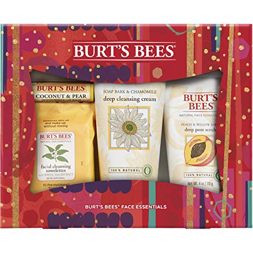 Read more about the article Burt’s Bees Face Essentials Holiday Gift Set, 4 Skin Care Products – Cleansing Towelettes, Deep Cleansing Cream, Deep Pore Scrub And Lip Balm