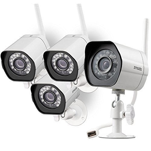 You are currently viewing Zmodo Outdoor Wireless IP Security Surveillance Camera System – 4 Pack HD Night Vision Remote Access Motion Detection