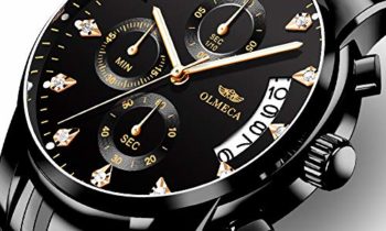 Read more about the article OLMECA Men’s Watches Luxury Wristwatches Rhinestone Watches Waterproof Fashion Quartz Watches Stainless Steel Black Watch