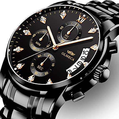Read more about the article OLMECA Men’s Watches Luxury Wristwatches Rhinestone Watches Waterproof Fashion Quartz Watches Stainless Steel Black Watch