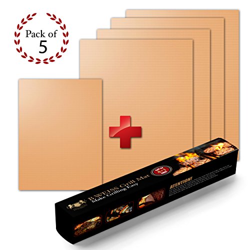 Read more about the article B. WEISS Copper Grill Mat Set of 5 – Non-stick BBQ Grill & Baking Mats – Golden Grill Mats & Bake Mats Reusable & Easy to Clean – grill mat as seen on tv 4 large mat and 1 small for the go.