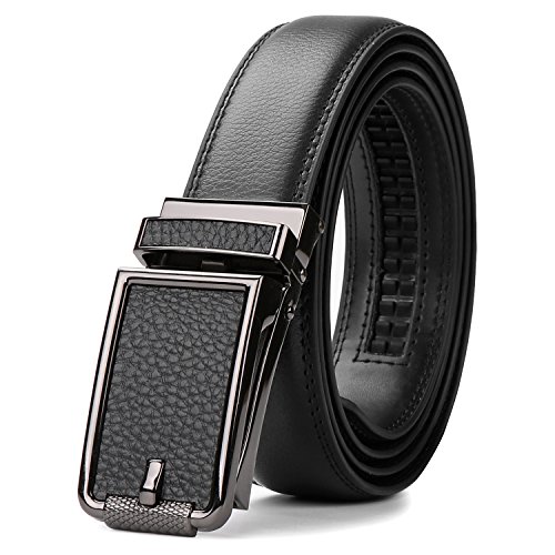 WERFORU Leather Ratchet Dress Belt for Men Perfect Fit Waist Size Up to ...