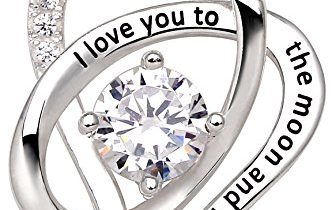 Read more about the article ALOV Jewelry Sterling Silver “I Love You To The Moon and Back” Love Heart Pendant Necklace