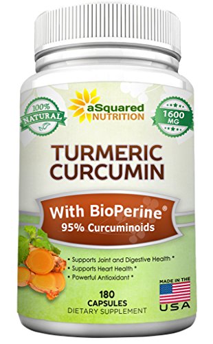 Read more about the article Pure Turmeric Curcumin 1600mg with BioPerine Black Pepper Extract – 180 Capsules – 95% Curcuminoids, 100% Natural Tumeric Root Powder Supplements, Natural Anti-Inflammatory Joint Pain Relief Pills