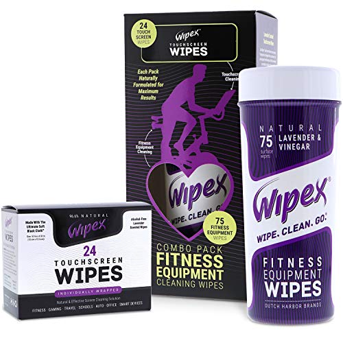 Read more about the article Wipex Cleaning Combo Pack for LED/LCD Screens and Fitness Equipment, Alcohol Free & Safe for Peloton & Nordictrack Bikes, Treadmills, 24 Individual Screen Wipes & 75 Surface Wipes, Lavender Scent