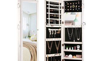 Read more about the article Sunix Jewelry Cabinet Lockable Jewelry Armoire Organizer with Built-in Make up Mirror White