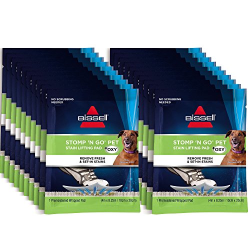Read more about the article Bissell Stomp ‘N Go Pet Lifting Pads + Oxy for for Stain Removal on Carpet & Area Rug Cleaning, 20 Pack, 2194, Count