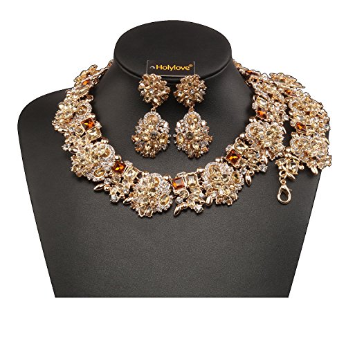 You are currently viewing Holylove Tawny Retro Style Statement Necklace Bracelet Earrings for Women Novelty Jewelry Set 1 with Gift Box-8041BTawny Set