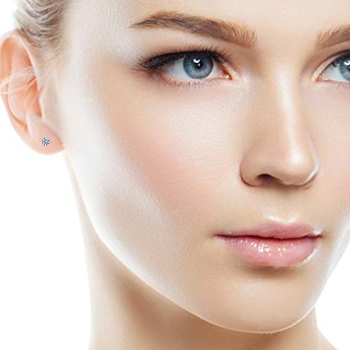 You are currently viewing 5 Pairs Stud Earrings Set, Hypoallergenic Cubic Zirconia 316L Earrings Stainless Steel CZ Earrings 3-8mm, Rose Gold (Steel color)