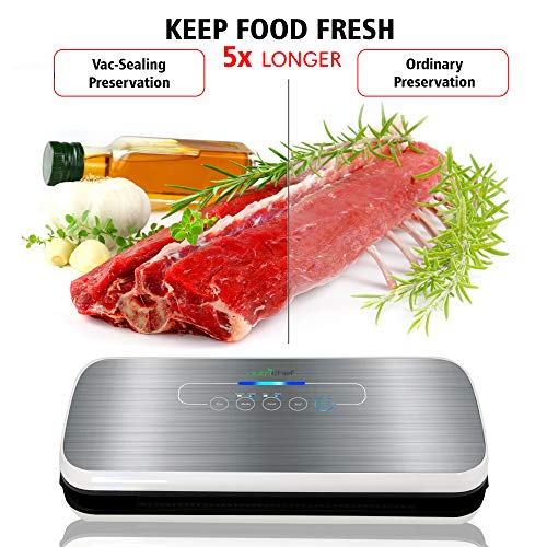 Read more about the article Vacuum Sealer By NutriChef | Automatic Vacuum Air Sealing System For Food Preservation w/ Starter Kit | Compact Design | Lab Tested | Dry & Moist Food Modes | Led Indicator Lights (Silver)