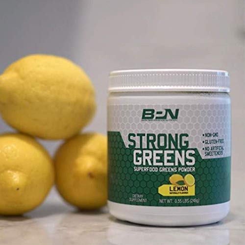 You are currently viewing Bare Performance Nutrition, Strong Greens Superfood Powder, Antioxidants, Non-GMO, Gluten Free and No Artificial Sweeteners, Wheat Grass, Coconut Water, Turmeric and Monk Fruit (30 Servings, Lemon)