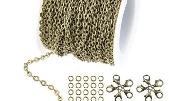 Read more about the article WXJ13 36 Feet/12 Yards Bronze Color Plated Round Cable Link Chain Necklace with 20 Lobster Clasps and 30 Jump Rings for Necklace Jewelry Accessories DIY Making, 2.5 mm Wide