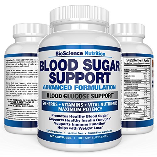 Read more about the article Blood Sugar Support Supplement – 20 HERBS & Multivitamin for Blood Sugar Control with Alpha Lipoic Acid & Cinnamon – 120 Pills – BioScience Nutrition