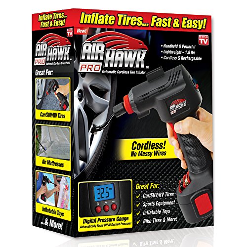 Read more about the article ONTEL Air Hawk Pro Automatic Cordless Tire Inflator Portable Air Compressor, Easy to Read Digital Pressure Gauge, Built in LED Light