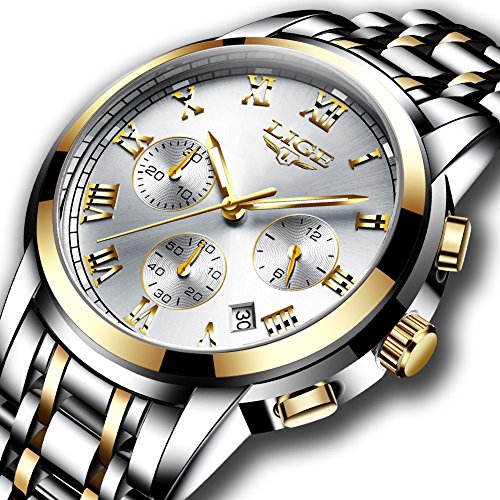 You are currently viewing Watches Mens Full Steel Quartz Analog Wrist Watch Men Luxury Brand LIGE Waterproof Date Business Watch