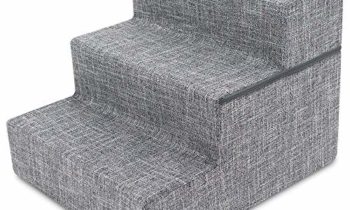 Read more about the article Made in USA Foldable Pet Steps/Stairs with CertiPUR-US Certified Foam by Best Pet Supplies  – Gray Linen, 3-Steps (H: 16.5″)