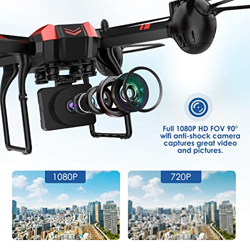 You are currently viewing SANROCK X105W Drones with 1080P HD Camera for Adults and Kids, WiFi Real-time Video Feed, App Control. Long Flying Time 17Mins, Altitude Hold, Gravity Sensor, Route Made, One Button Return
