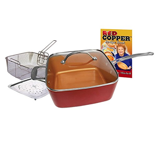 Read more about the article Red Copper Non-Stick Square Ceramic Cookware 5 Piece Set