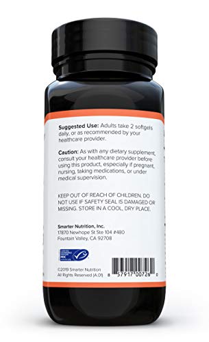 You are currently viewing Smarter Omega 3 Fish Oil – Mediterranean Omega 3 Essential Fatty Acids Supplement – Supports Heart, Brain, Immune System Health, Wild-Caught with Grape Seed in Vegetarian Softgels (24 Servings)