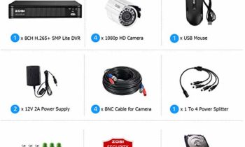 Read more about the article ZOSI H.265+ Full 1080p Home Security Camera System Outdoor Indoor, 5MP-Lite CCTV DVR 8 Channel with Hard Drive 1TB and 4 x 1080p Weatherproof Surveillance Camera with 80ft Night Vision, Motion Alerts