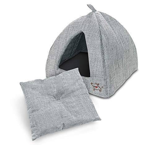 You are currently viewing Best Pet Supplies, Inc. Pet Tent Soft Bed for Dog & Cat Gray Linen, 16″ x H: 14″ (TT608T-M)