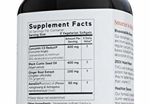 Read more about the article Smarter Turmeric Curcumin – Potency and Absorption in a SoftGel – The Most Active Form of Curcuminoid Found in the Turmeric Root – 95% Tetra-Hydro Curcuminoids (30 Servings) (Packaging May Vary)