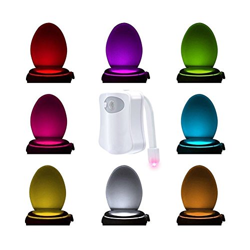 Read more about the article Motion Sensor Toilet Nightlight Colorful Motion Activated Toilet Light 8 Color Changing Sensor LED Toilet Seat Night Lamp