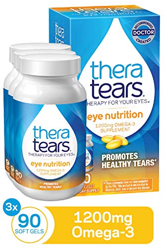 Read more about the article TheraTears 1200mg Omega 3 Supplement for Eye Nutrition, Organic Flaxseed Triglyceride Fish Oil and Vitamin E, 90 Count, 3 Pack