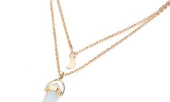 Read more about the article Jewelry Gemstone Rock Natural Crystal Quartz Healing Point Chakra Stone Gold-plated Choker Pendant Necklace (White)
