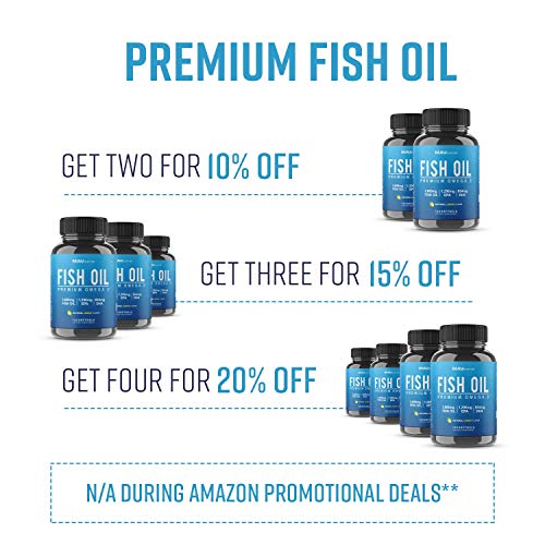 Read more about the article Omega 3 Fish Oil 3,600 mg – Designed to Support Heart, Brain, Joints & Skin; with EPA + DHA; Burpless with a Natural Lemon Flavor; Non-GMO