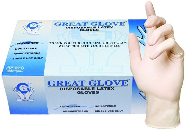 Read more about the article Great Glove 10010 1000 Piece Latex Disposable Food Safe Industrial Grade Lightly Powdered Gloves Medium – Box of 10