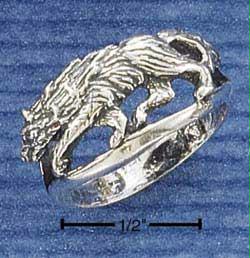 You are currently viewing Plum Island Silver SR-0978/10 Sterling Silver Wolf Ring – Size 10