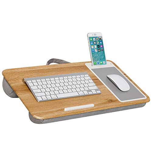 You are currently viewing LapGear Home Office Lap Desk with Device Ledge, Mouse Pad, and Phone Holder – Oak Woodgrain – Fits Up to 15.6 Inch Laptops – Style No. 91589