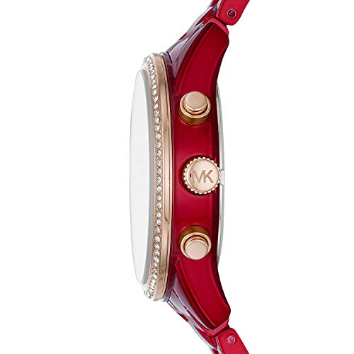 You are currently viewing Michael Kors Women’s Ritz Quartz Watch with Stainless-Steel-Plated Strap, red, 18 (Model: MK6665)