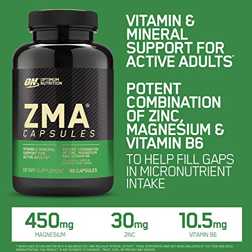 Read more about the article Optimum Nutrition ZMA, Zinc for Immune Support, Muscle Recovery and Endurance Supplement for Men and Women, Zinc and Magnesium Supplement, 180 Count (Packaging May Vary)
