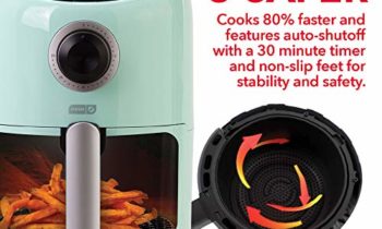 Read more about the article Dash Compact Air Fryer Oven Cooker with Temperature Control, Non-stick Fry Basket, Recipe Guide + Auto Shut off Feature, 2 Quart – Aqua