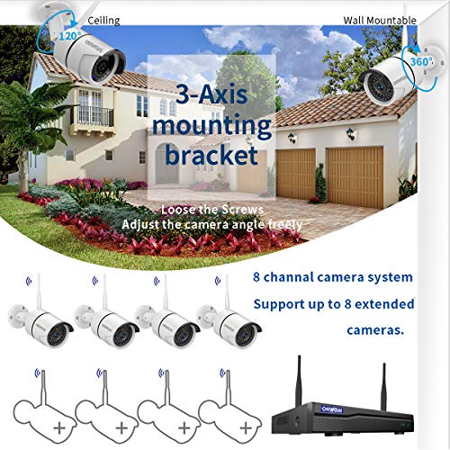 You are currently viewing 【8CH Expandable】Security Camera System Wireless Outdoor, 8 Channel 1080P NVR With 1TB Hard Drive, 4Pcs 1080P CCTV Cameras For Home,OHWOAI Surveillance Video security System,Outdoor Wireless IP Cameras