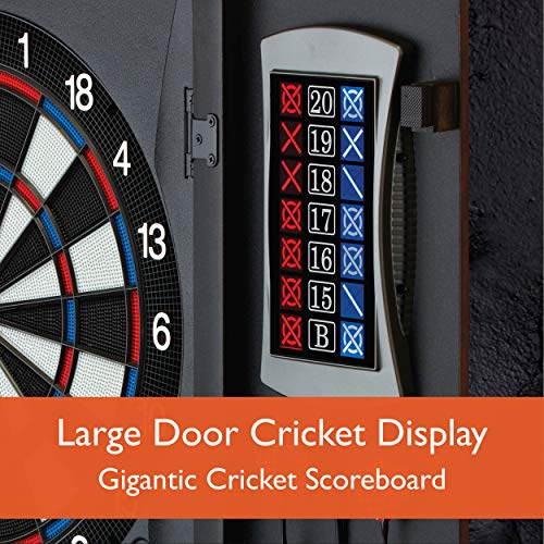 Read more about the article Fat Cat Mercury Electronic Dartboard, Built In Cabinet Doors With Integrated Scoreboard, Dart Storage For 6 Darts, Dual Display In Two Colors, Compact Target Face For Fast Play