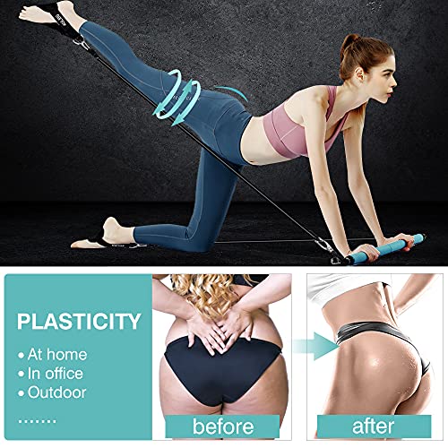 You are currently viewing Pilates Bar with Adjustable Resistance Bands for Women and Men,Maloow Protable Home Gym Workout Equipment,Perfect Stretched Fusion Exercise Bar and Bands for Toning Muscle,Leg,Butt and Full Body(Teal)